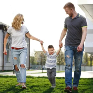 Family Walk Around the House in a Family Photoshoot at Home