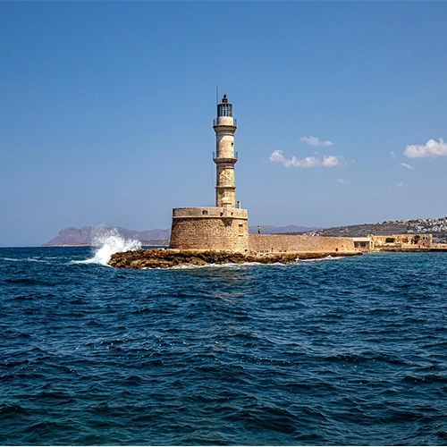 Lighthouse, Chania, Sea