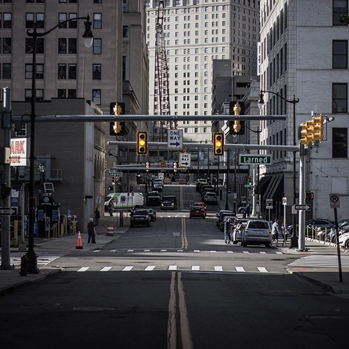 Detroit, Street, Traffic light