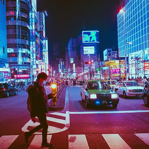 Japan, Osaka, Pedestrians