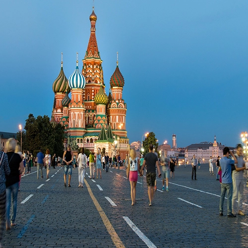 Moscow, St basil's cathedral, Night