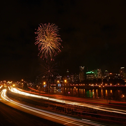 Portland, Fireworks, Night