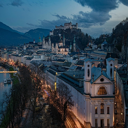 Salzburg, City, Night