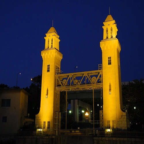Sluice gate, Night, Nagoya