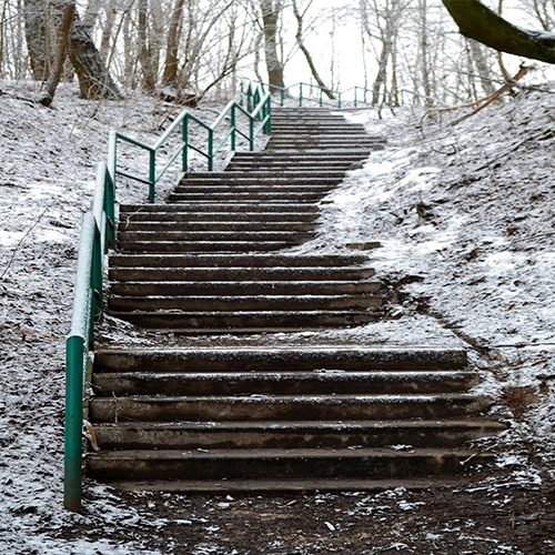 Stairs, Winter, Snow