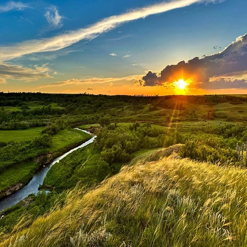 Sunset over Wascana Trails