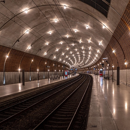 Tunnel, Train station, Rail