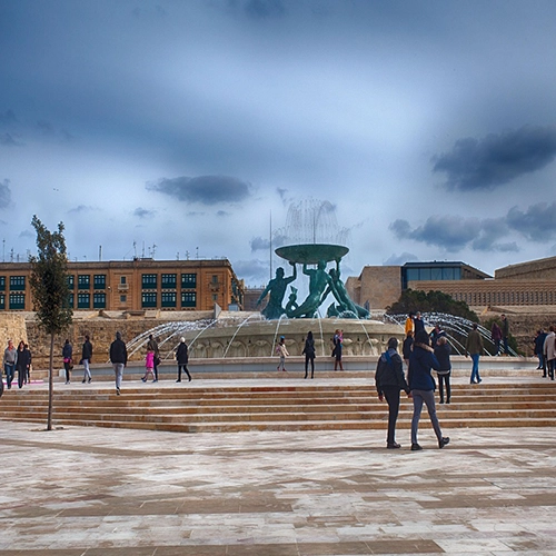 Valletta, Malta, Triton fountain