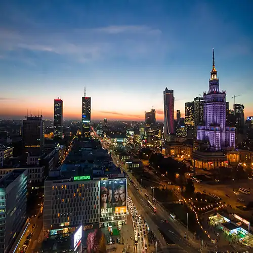 Warsaw, Night, Poland