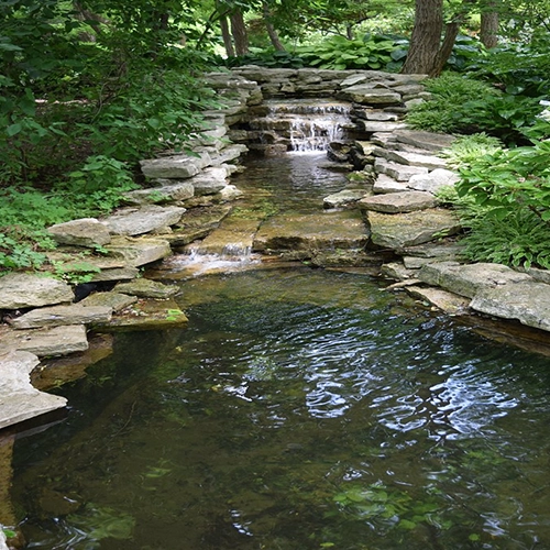 garden waterfall lauritzen gardens omaha nebraska usa