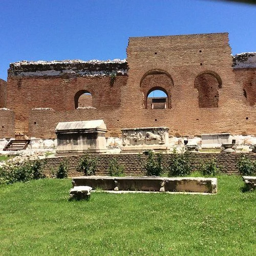 greece patras roman odeon ancient theater ruins sarcophagus