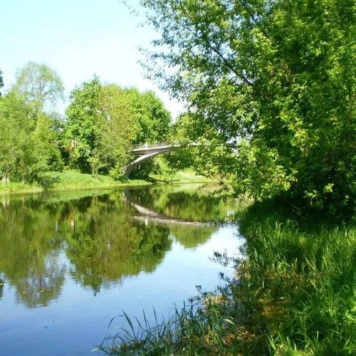 lithuania panevezys europe skaistakalnis park river bridge