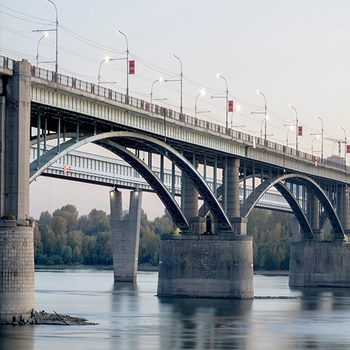 oktyabrsky abridge ob river novosibirsk